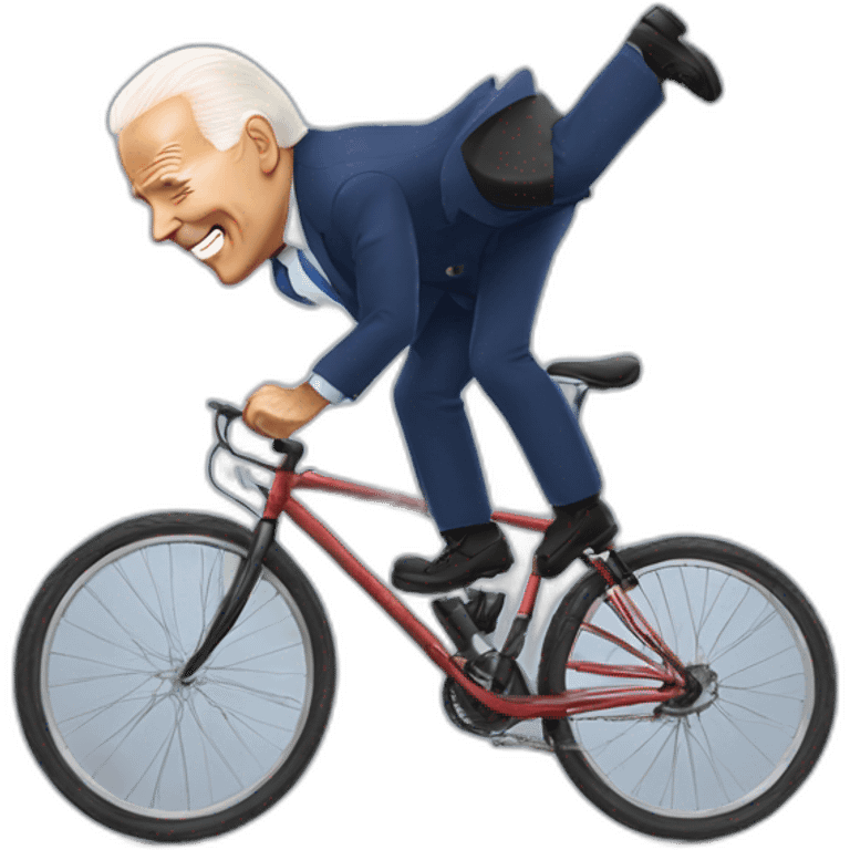 Joe Biden falling with his bicycle emoji