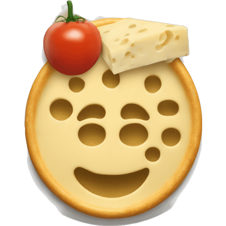 Un plato de macarrones con tomate y queso  emoji