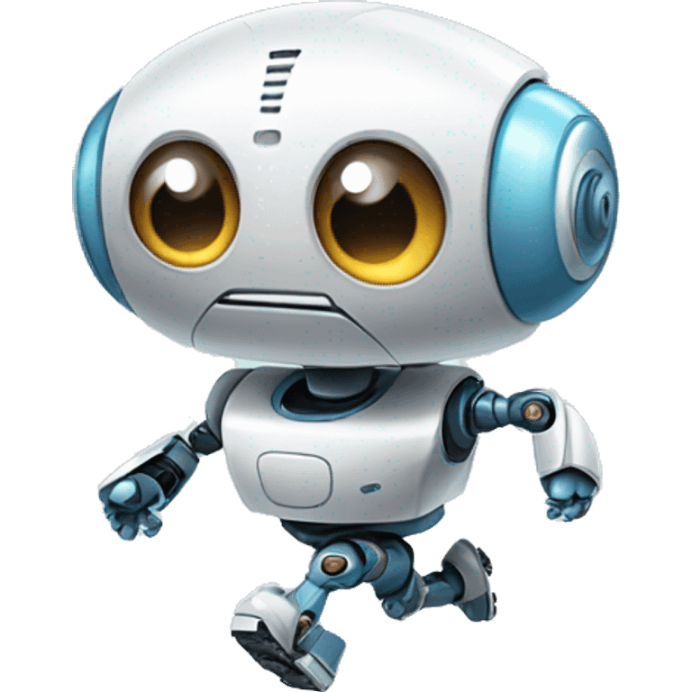 cute running robot with a big head emoji