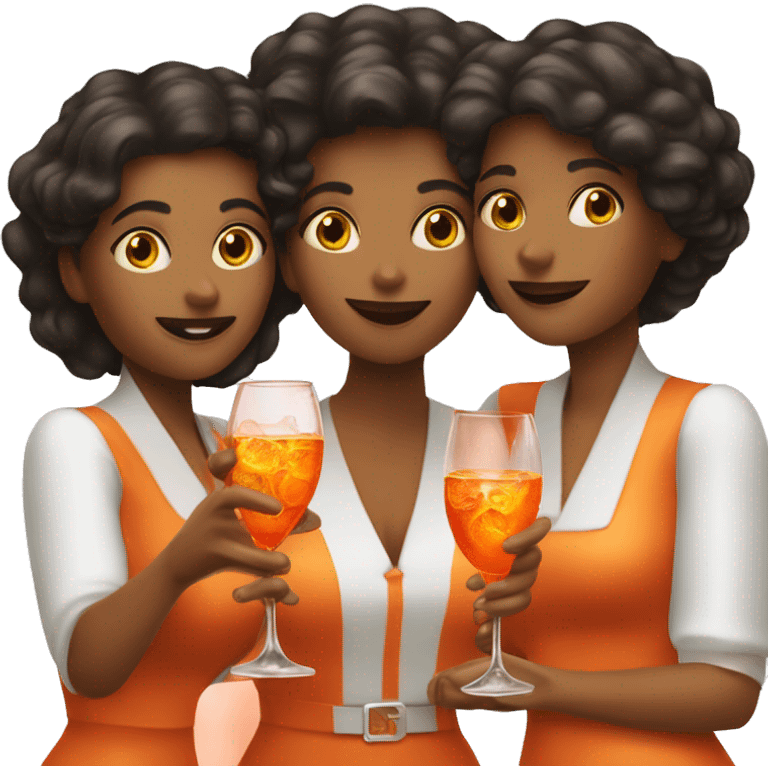 Three ladys drinking aperol spritz emoji