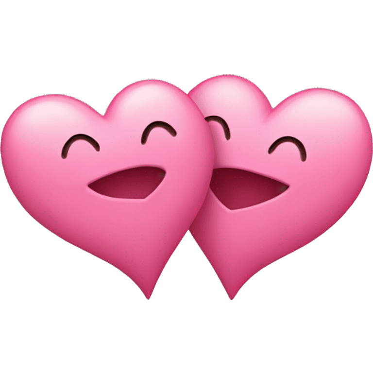 Two pink hearts kissing each other  emoji