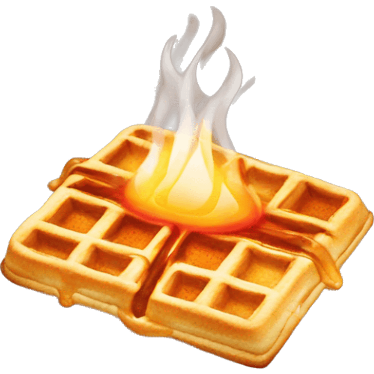 Waffle on fire emoji