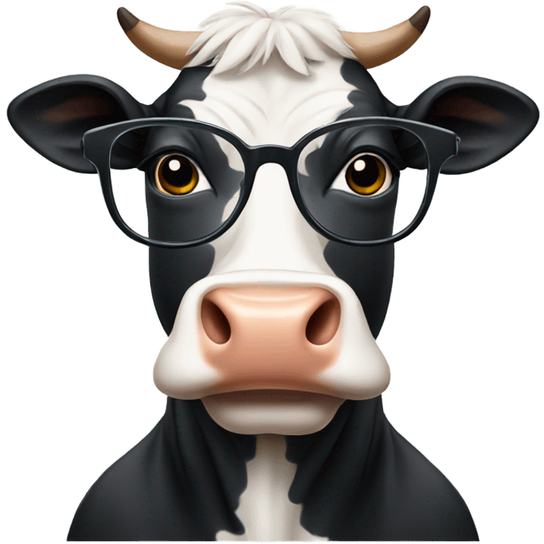 Cow wearing glasses  emoji