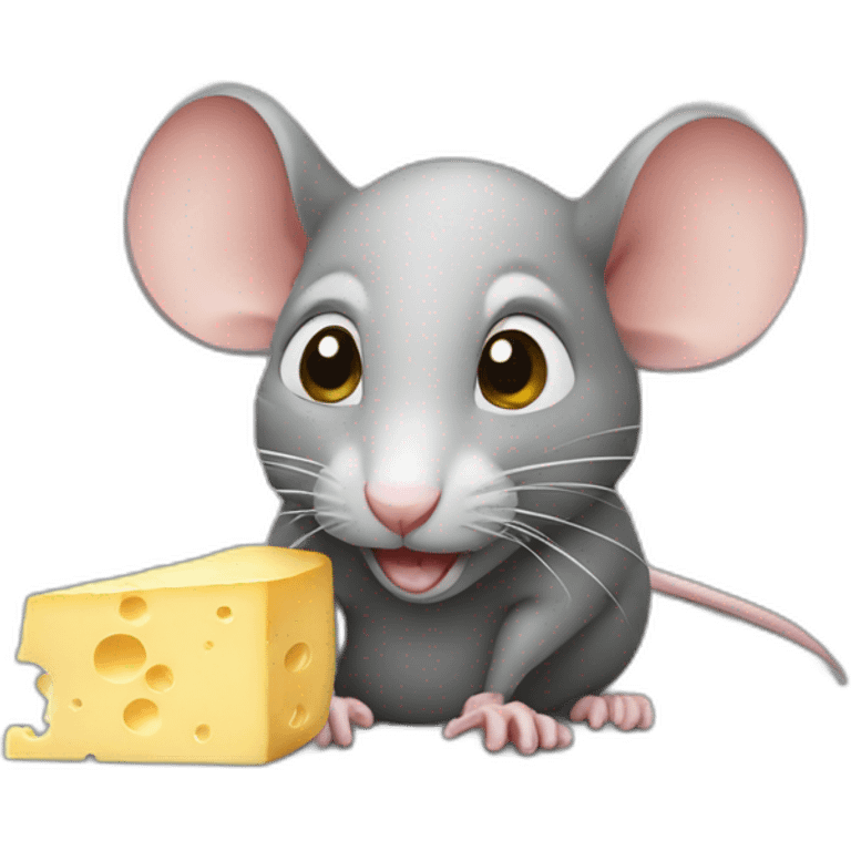 Rat eating cheese emoji