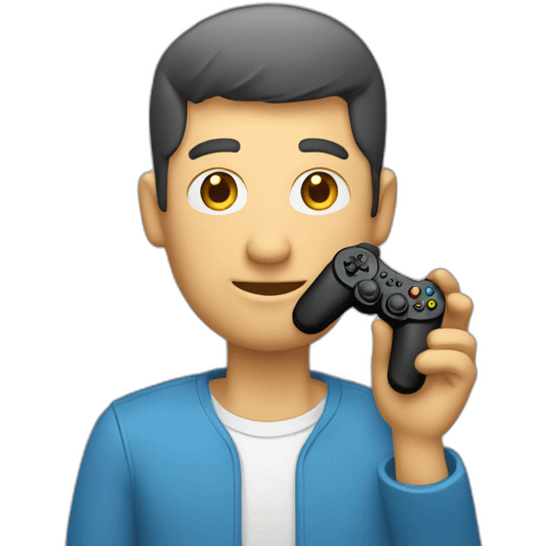 Un hombre con un joystick en la mano emoji