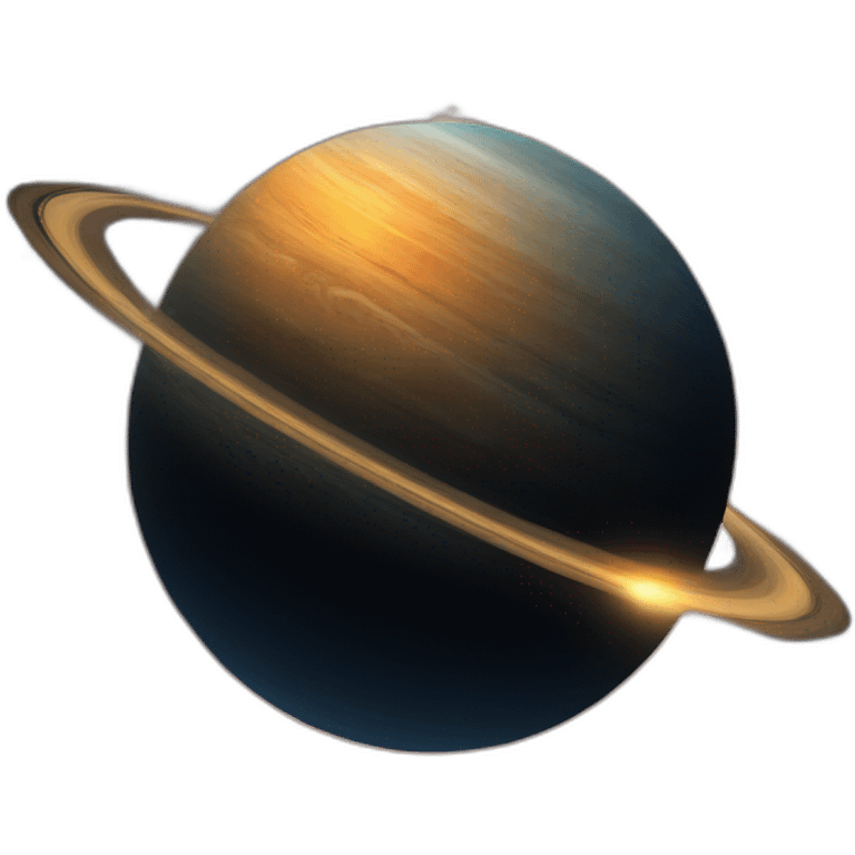 a planet in the universe with a black background with stars and rings around the planet emoji