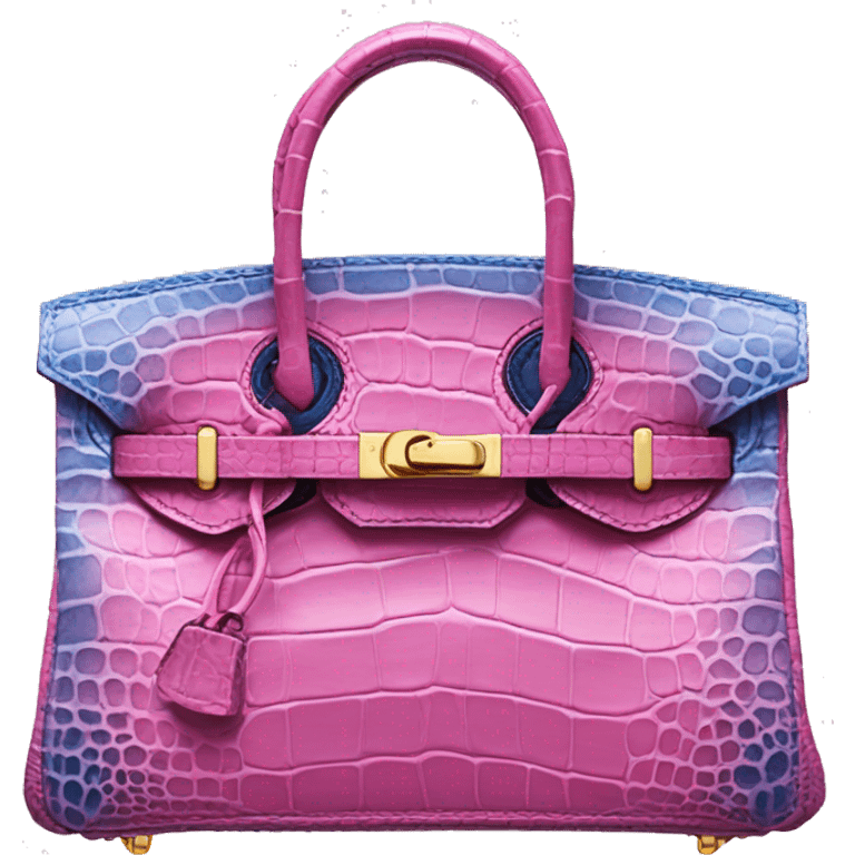 Pink and blue Crocodile leather bag birkin  emoji