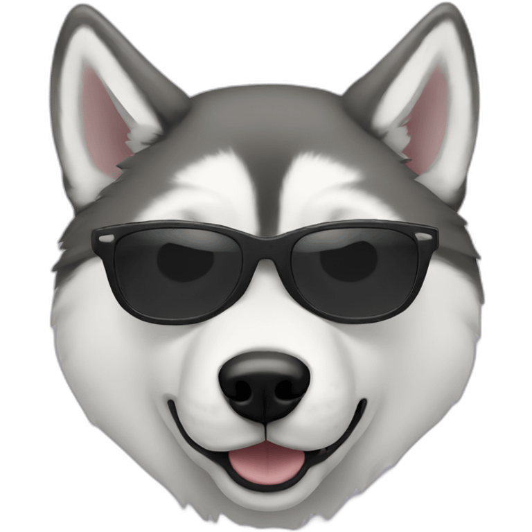 Husky with sunglasses emoji