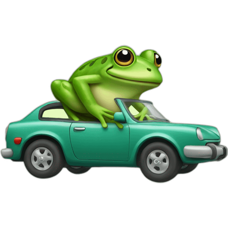 Frog-driving emoji