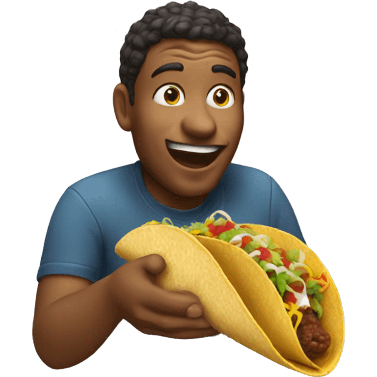  man licking a taco with sauce while happy  emoji