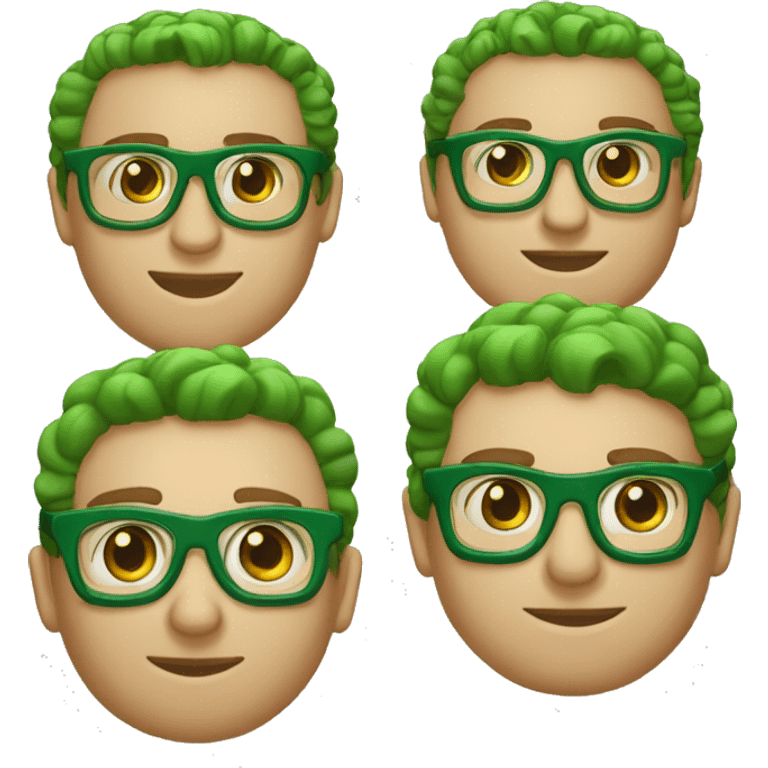 Calvo,moreno,ojos verdes,gafas afules emoji