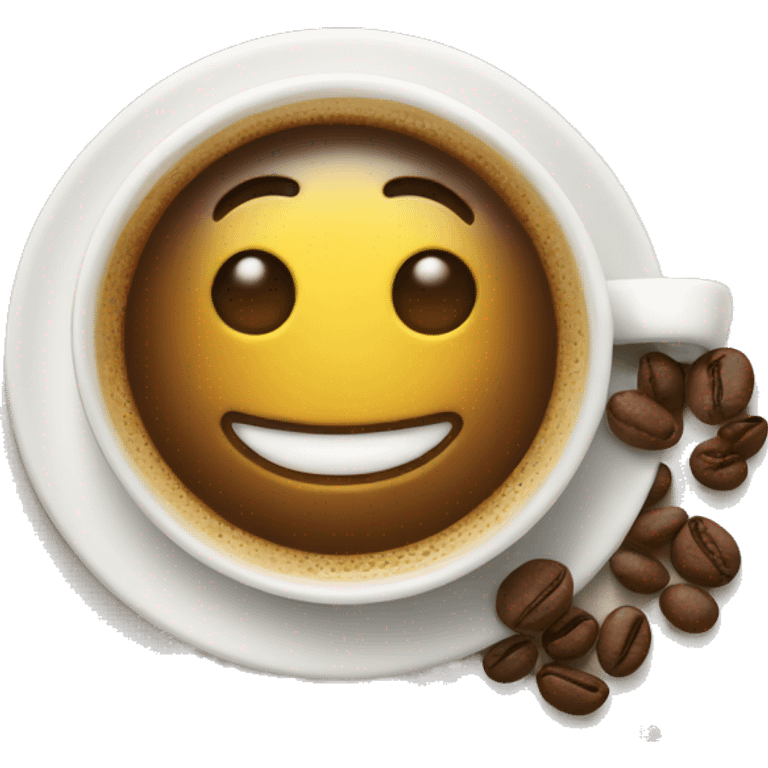 Good morning with a cup of coffee emoji