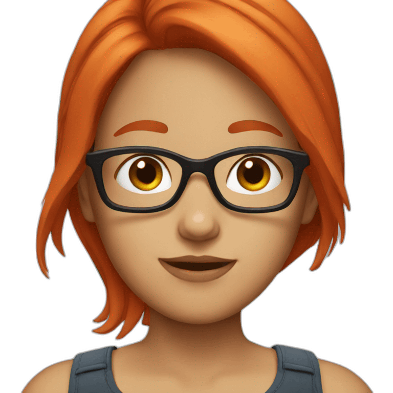 Girl with red Hair and glasses emoji