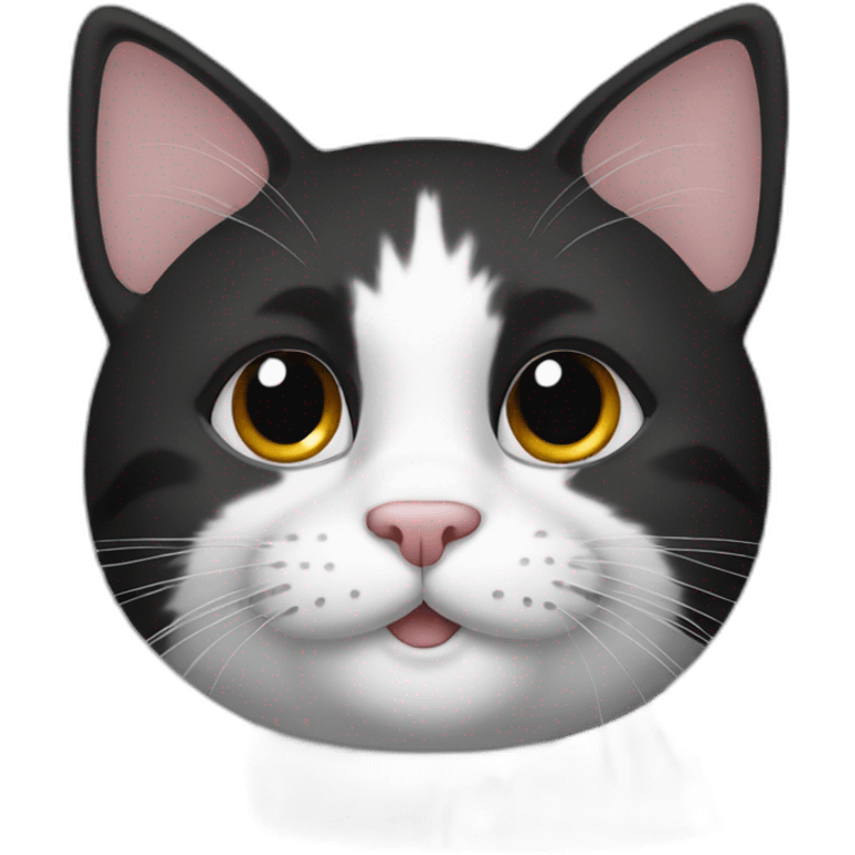 a cat with black fur and white around paws and nose emoji