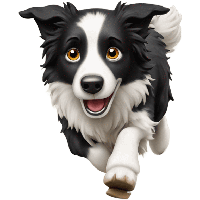 Border collie chasing sheep emoji