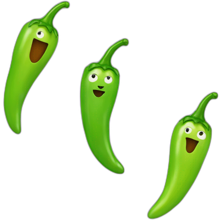 green cartoon chilli with cat face emoji