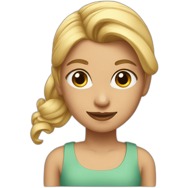 girl with blonde slickback hair with a ponytail emoji