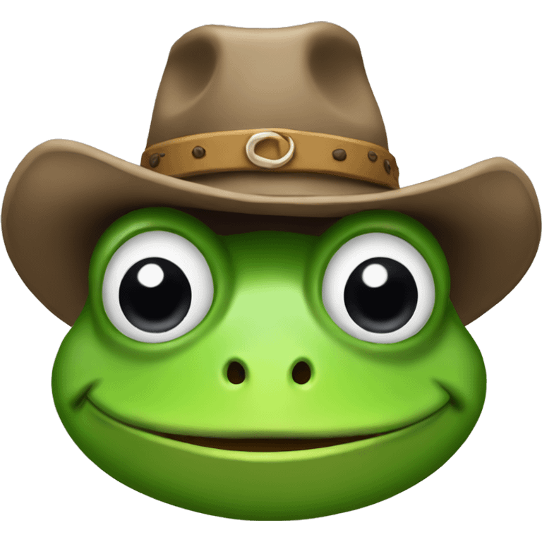 Frog wearing a cowboy hat emoji