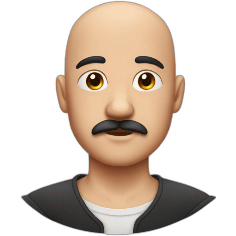 Bald boy woth moustache and scar emoji