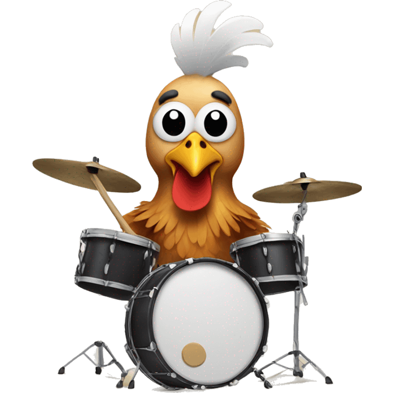 Chicken playing drums  emoji