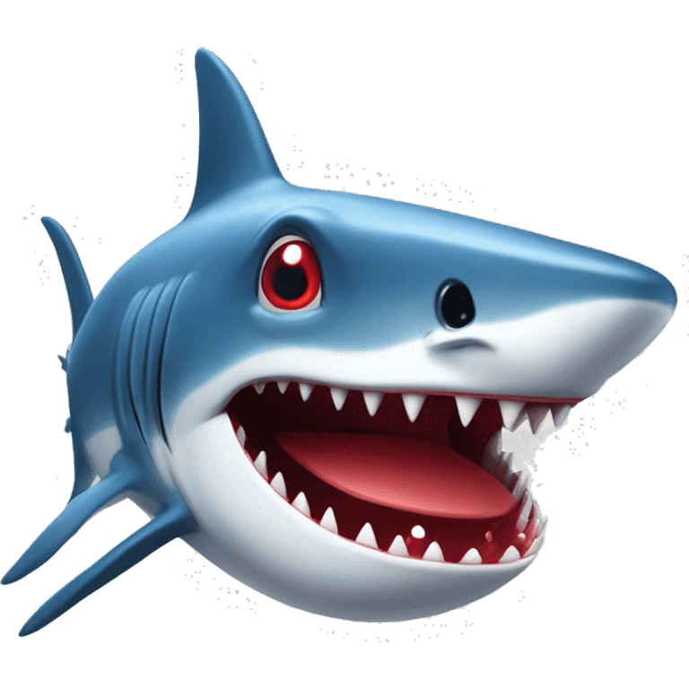 Requin avec des yeux rouge emoji