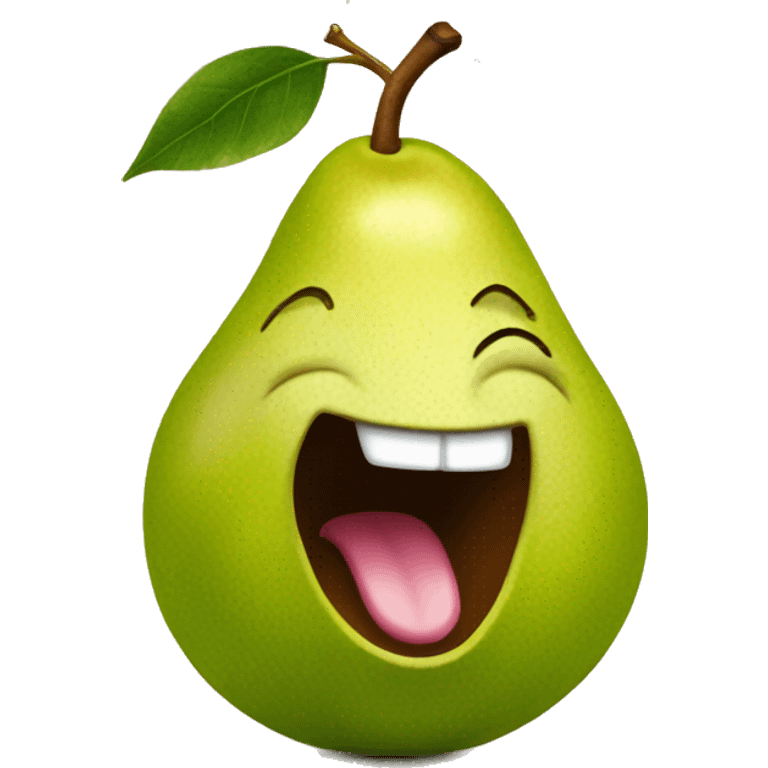 pear with big tongue out emoji