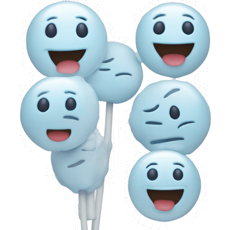 dango, happy face, wink, blue face, round face, eyes as lines, line art, cute, funny, 3d, front. white background emoji