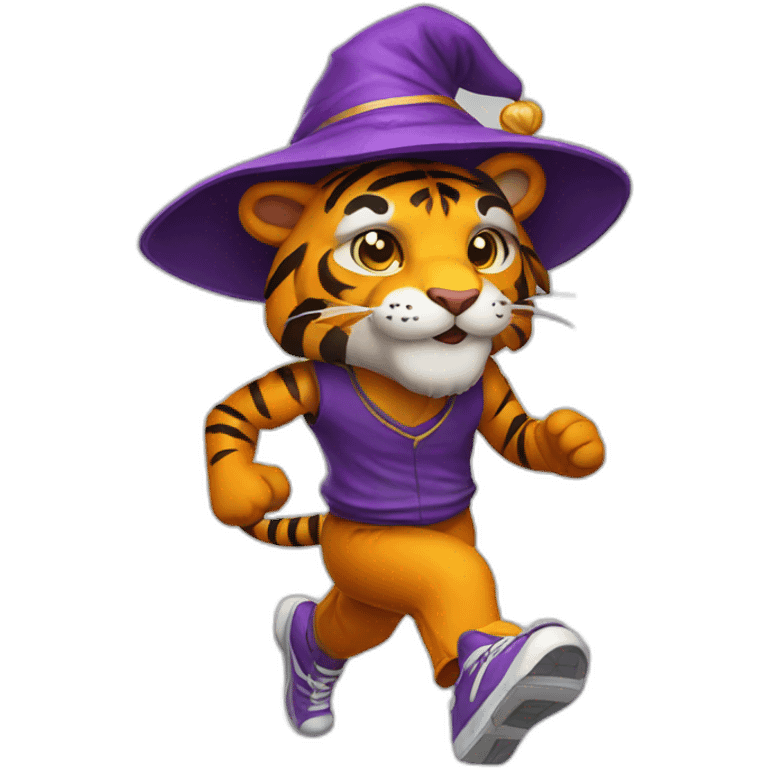 jogging tiger wizard emoji