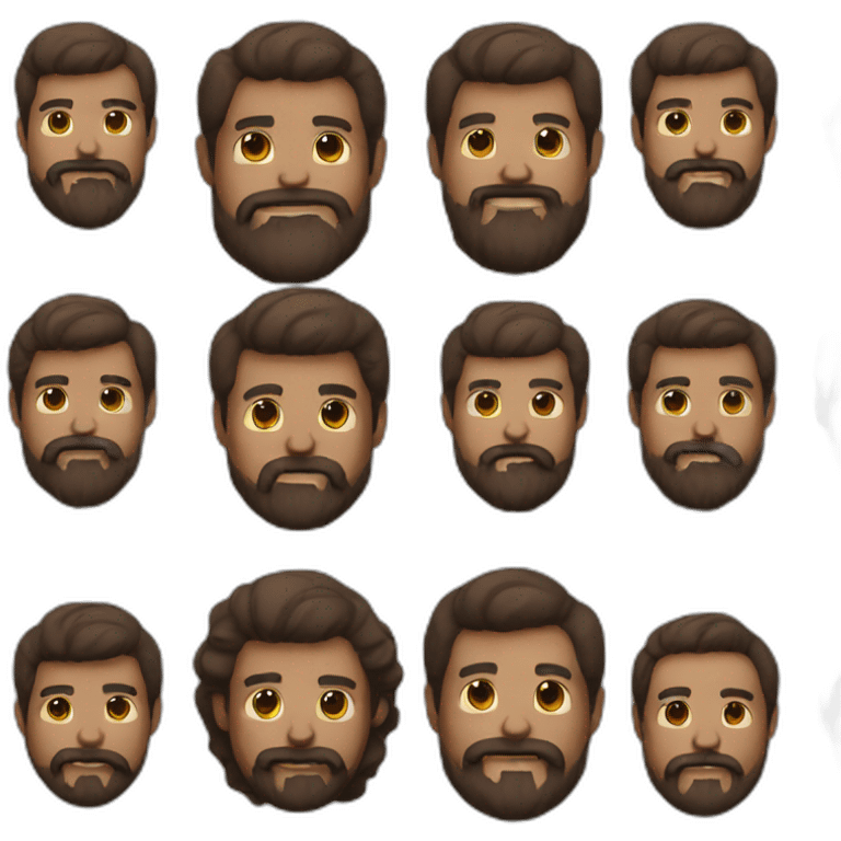 brown guy with beard and brown guy with mustache emoji