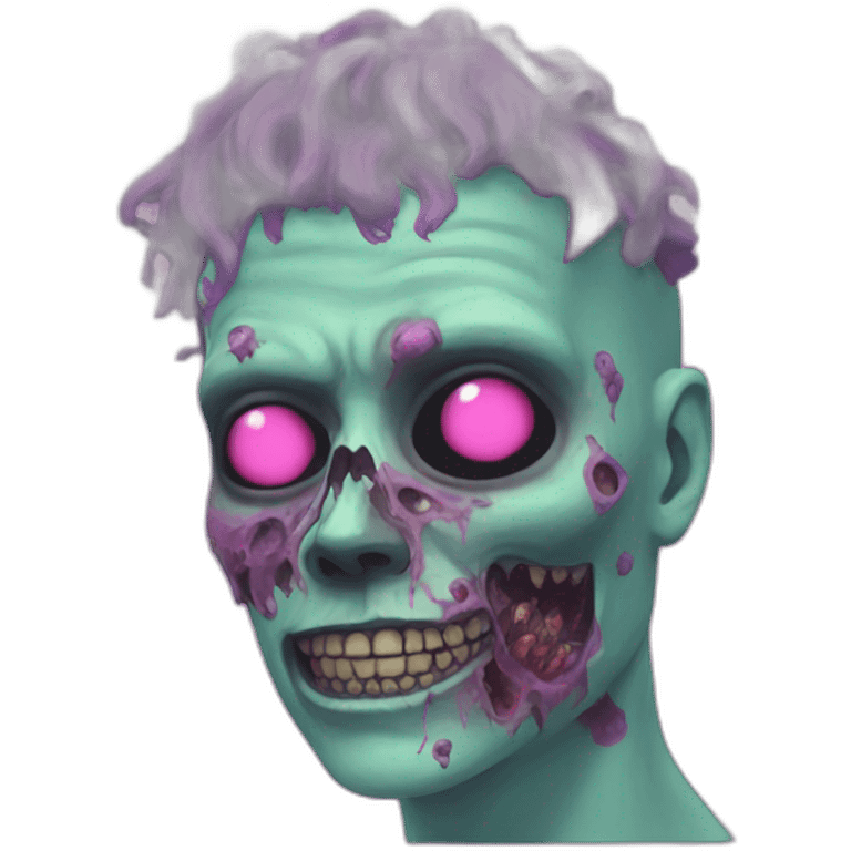 Vaporwave person, half zombie  emoji