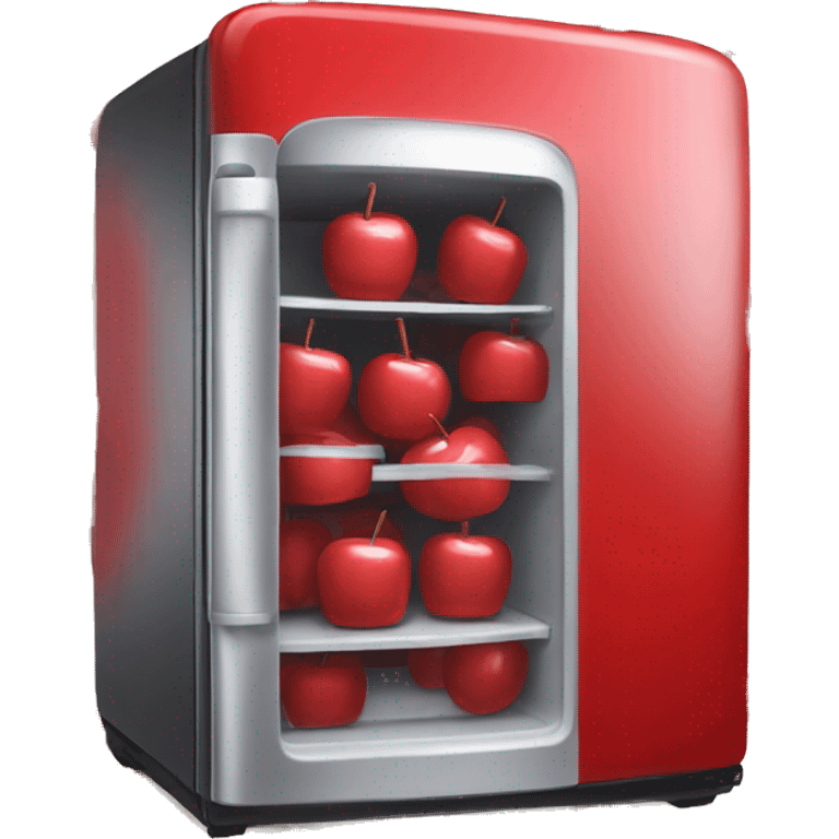 Realistic candy apple red fridge emoji