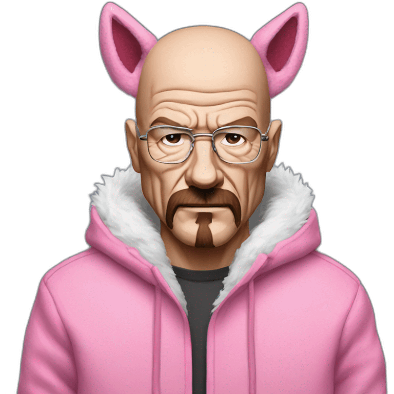 walter white wearing a pink wolf furry suits emoji