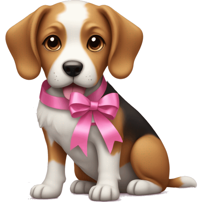 Dog with pink ribbon emoji