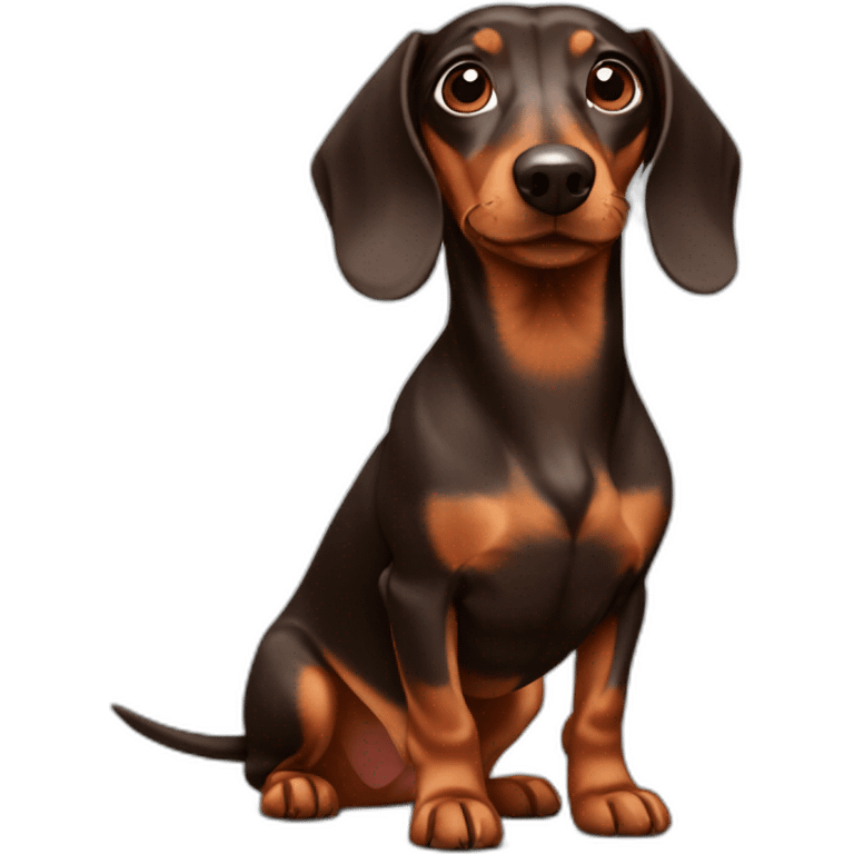 Lovely brown dachshund emoji