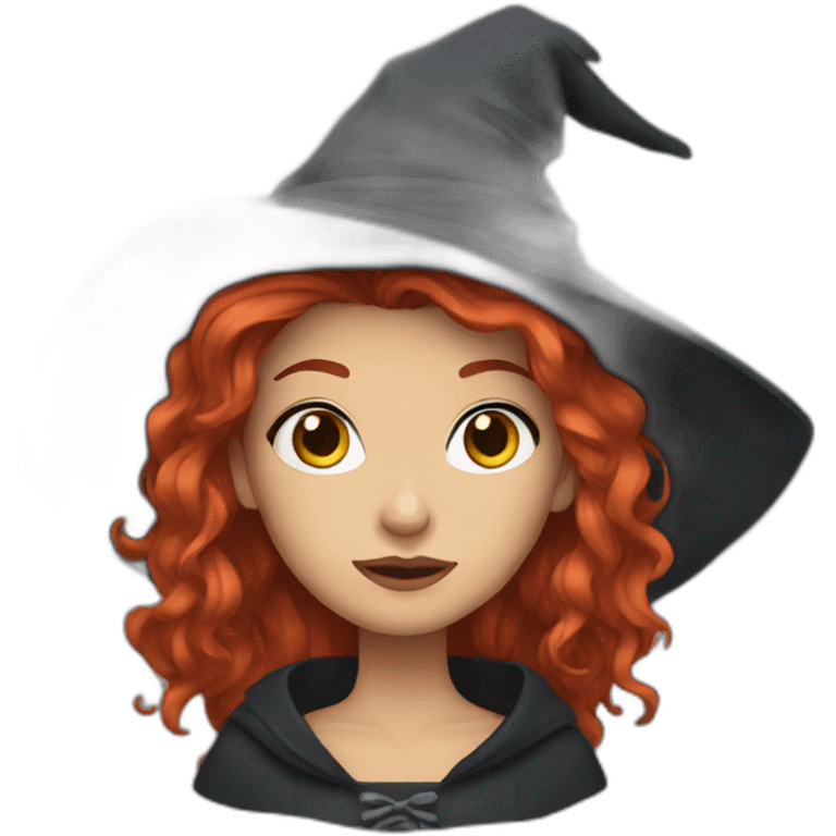 Witch red hair grey eyes emoji