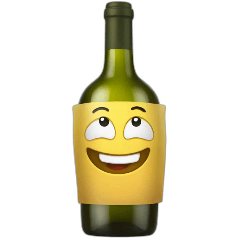 Happy wine bottle emoji