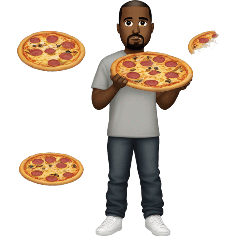 Kanye West holding Pizza  emoji