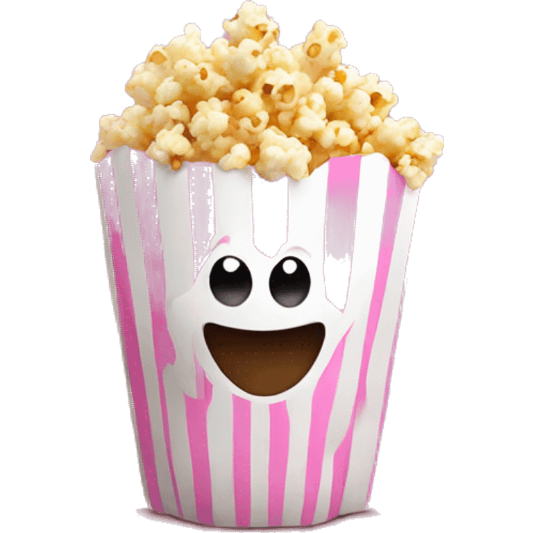 popcorn in pink paper emoji