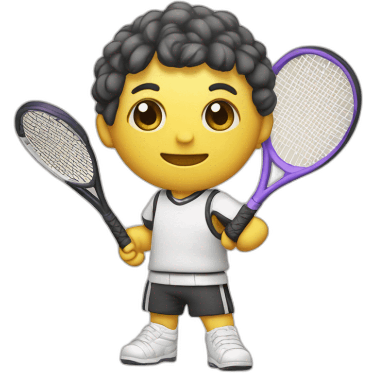 Kawaii Conquistadores with tennis racket emoji