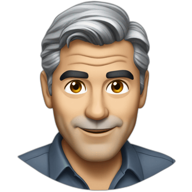 george clooney cartoon wearing shirt emoji