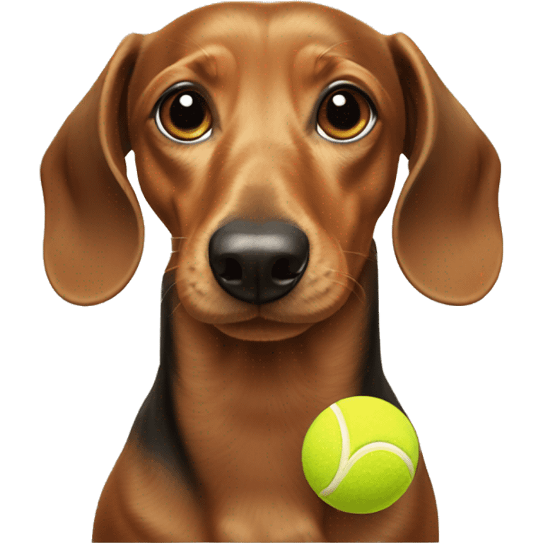 Dachshund with tennis ball  emoji