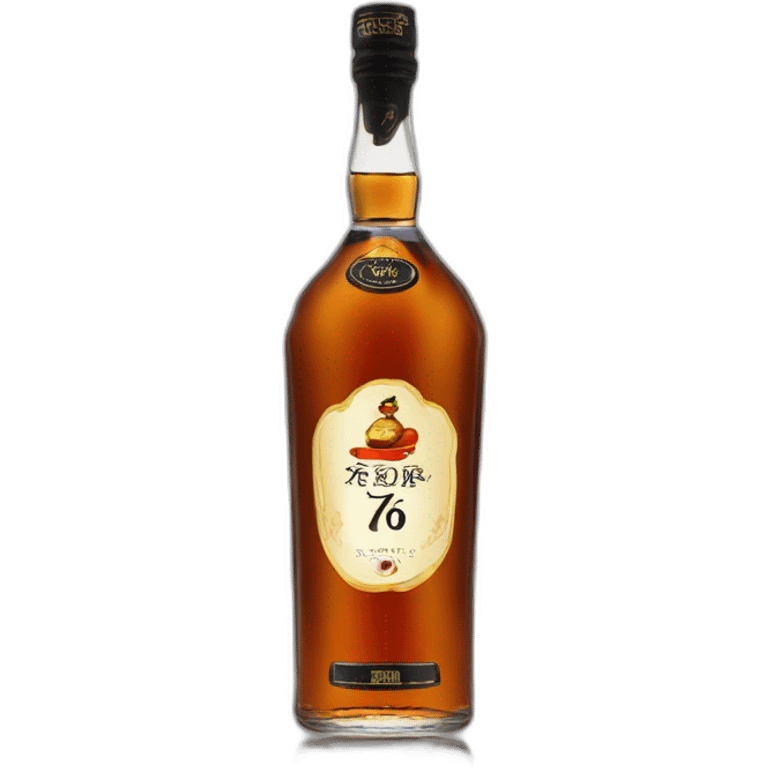 bottle of 6 years Kizlyar brandy with black label emoji