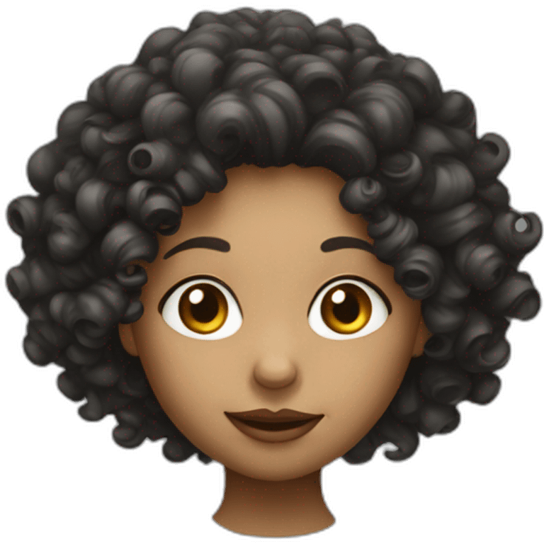 Curly hair girl with big nose emoji