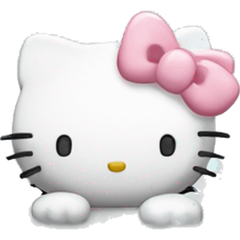 Angel hello kitty on a cloud emoji