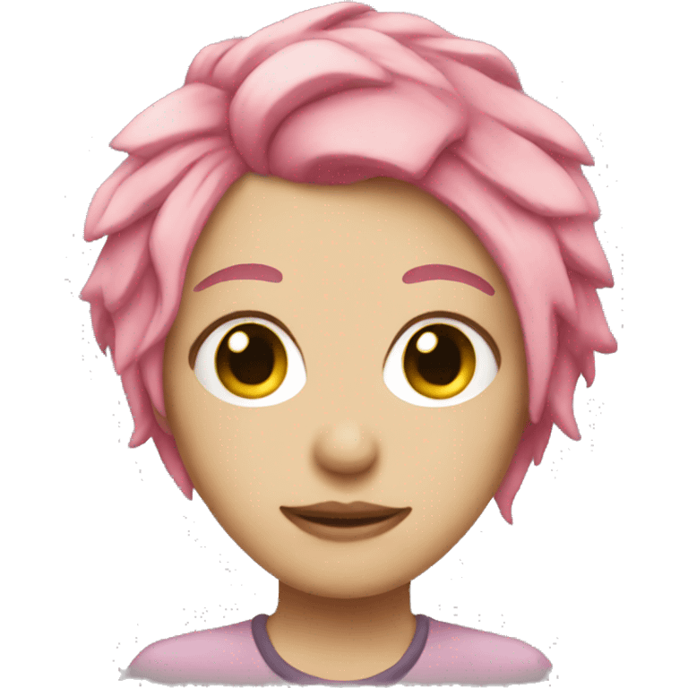 Emo girl with pink hair emoji