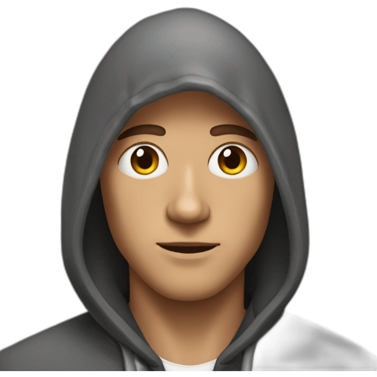 A guy in a hood with pierced ears emoji