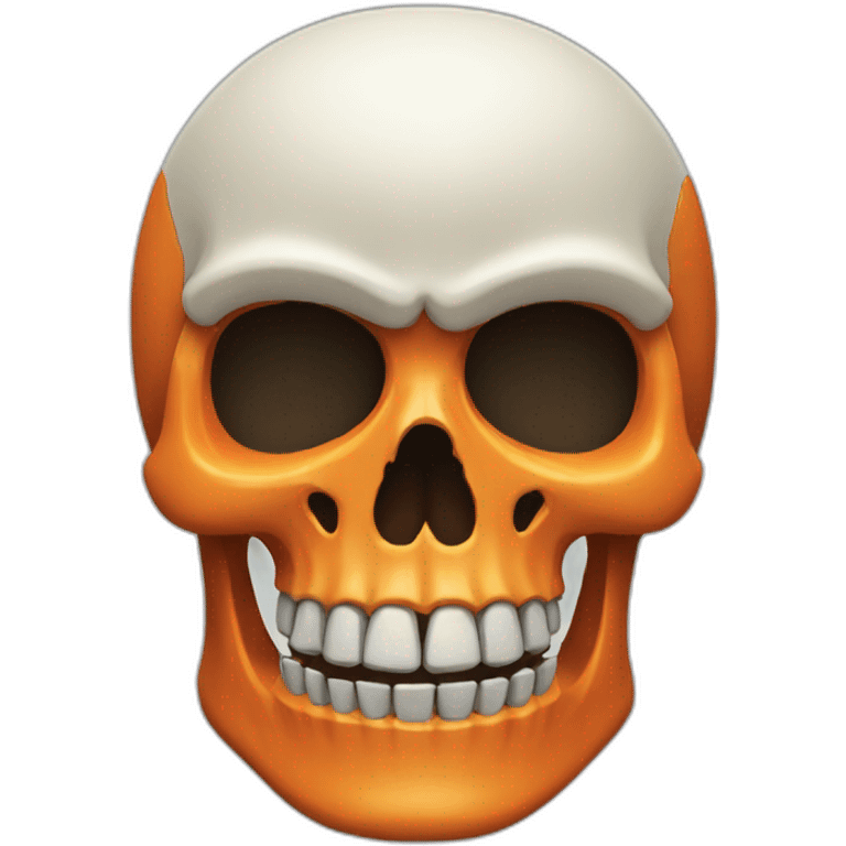 Skeleton skull with orange site helmet emoji