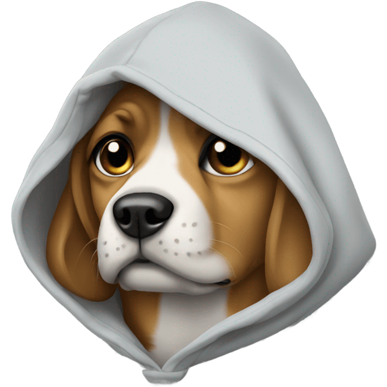 Dog wearing hoodie emoji