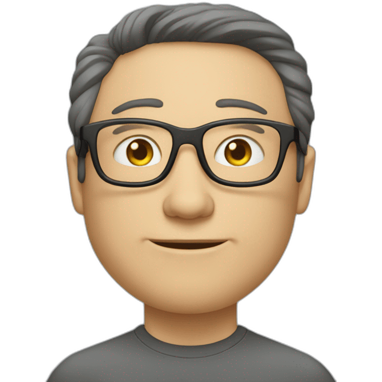 middle-age-lean-white-man-with-black-hair-&-glasses-wearing-tesla-t-shirt emoji