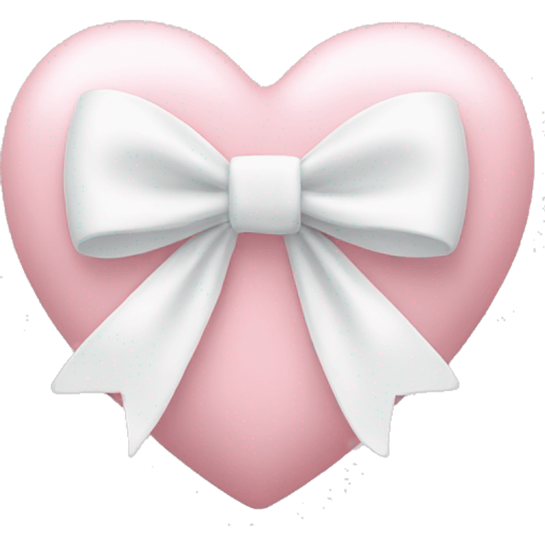 Pastel pink heart with white bow emoji